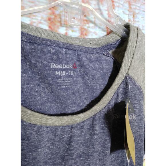 Reebok raglan light blue tee size M New - Picture 2 of 4